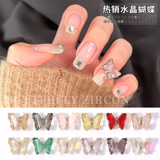 Strass de cristal DIY para unhas em formato de coração